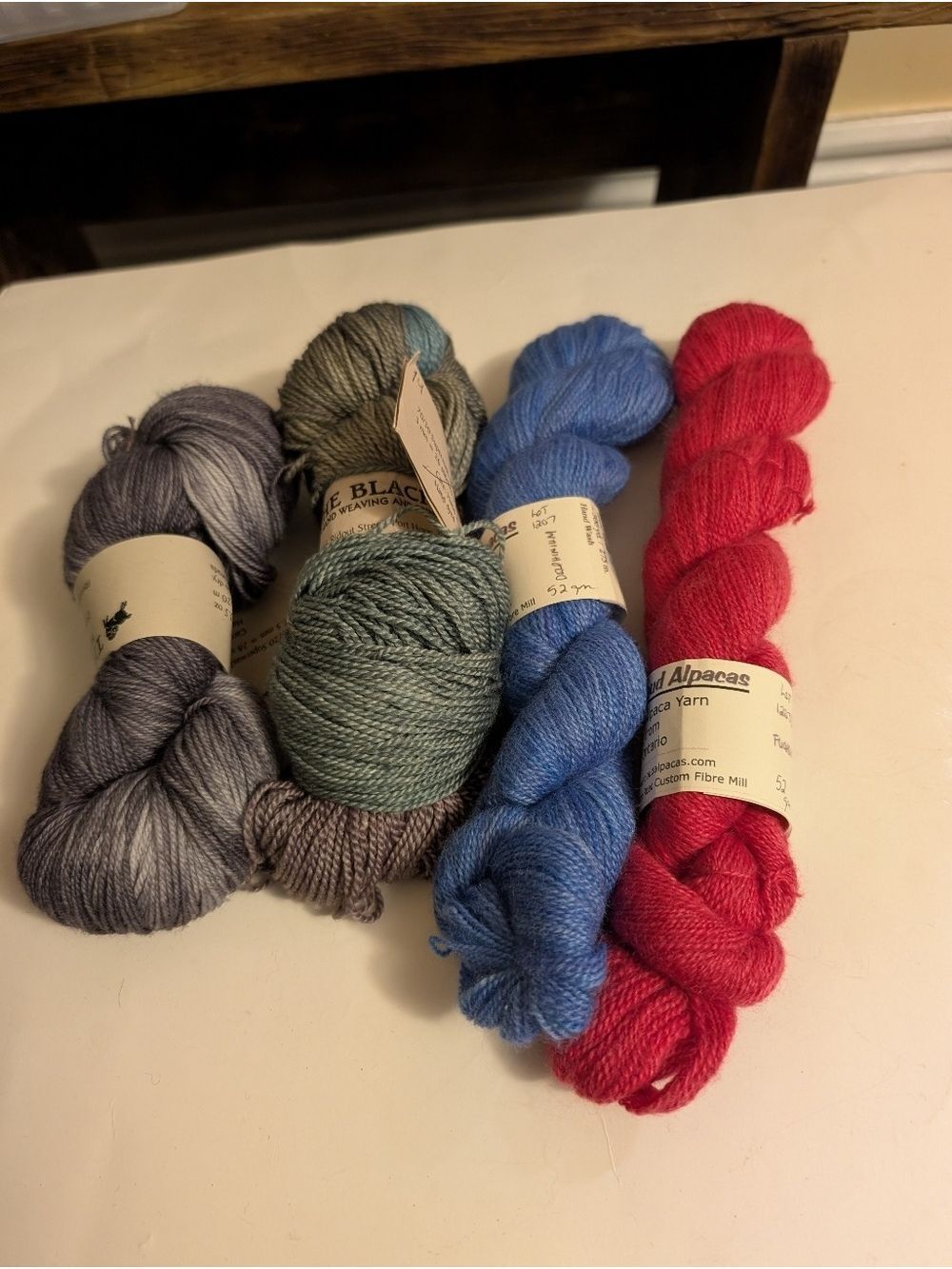 Ontario Made Colorful Hand Dyed Yarn Skeins - Gray, Green, Blue, Pink